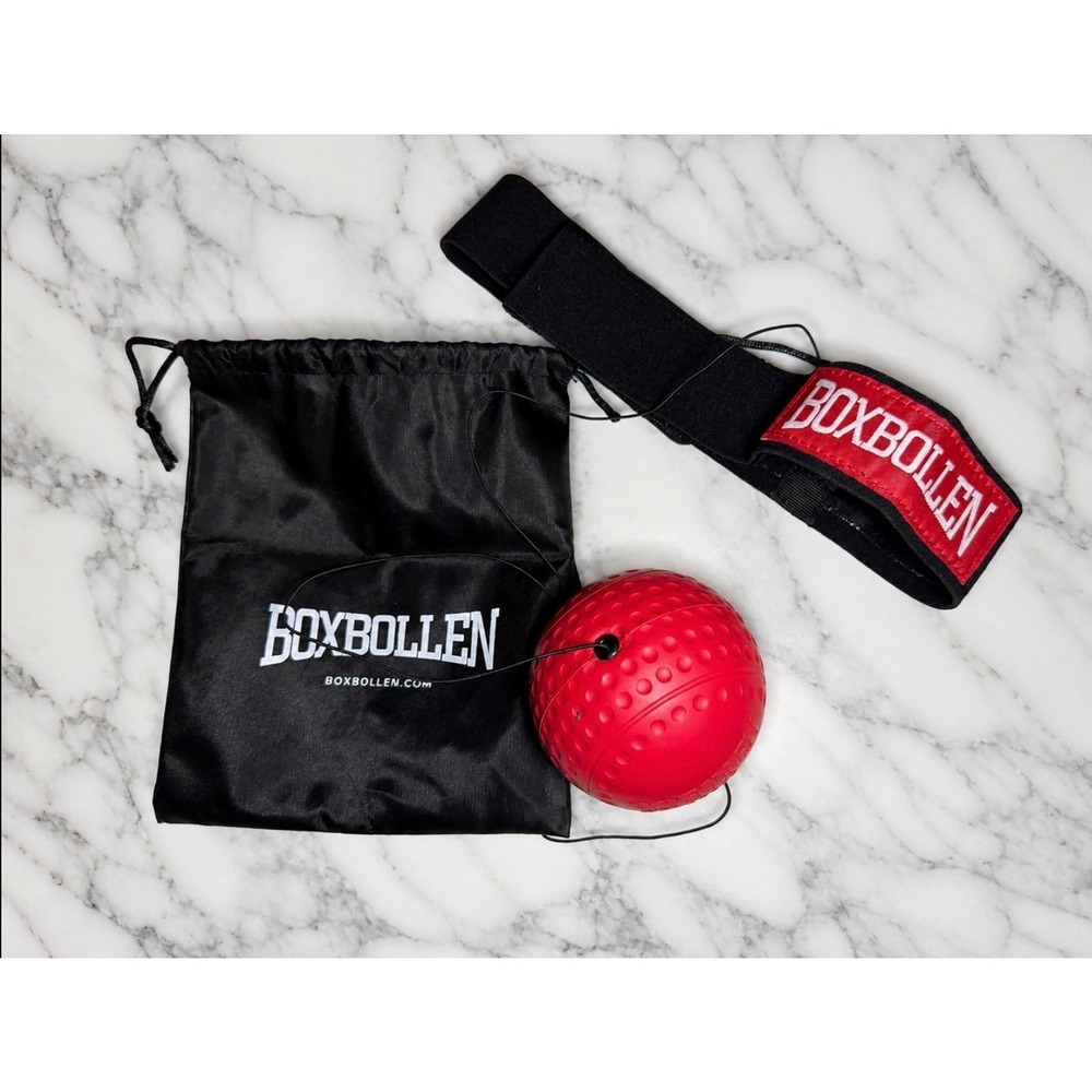 Boxbollen Reflex Ball Red Adjustable Headband Training Set